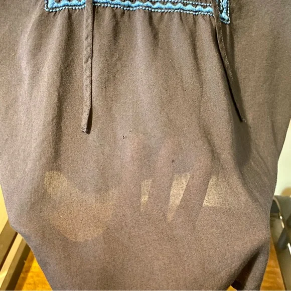 Mossimo dark blue peasant blouse size S - Picture 9 of 10